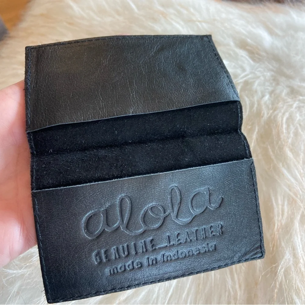 Aloha Soft Black Leather Card Holder